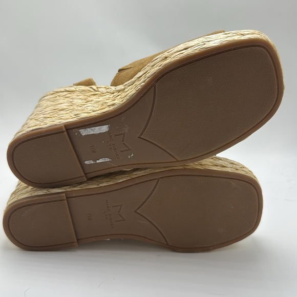 Marc Fisher Suede Espadrille Wedges Nelly Tan size 11 - Picture 4 of 5